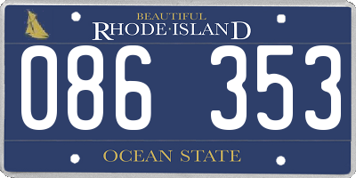 RI license plate 086353