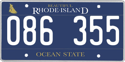 RI license plate 086355