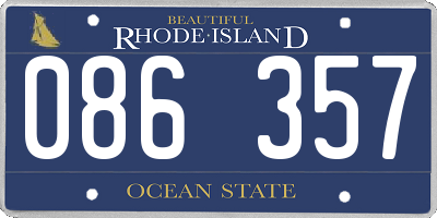 RI license plate 086357