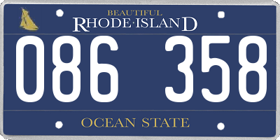 RI license plate 086358