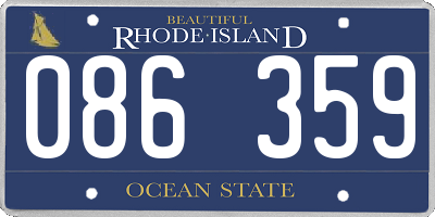 RI license plate 086359