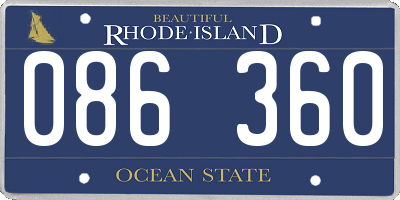 RI license plate 086360