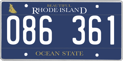 RI license plate 086361