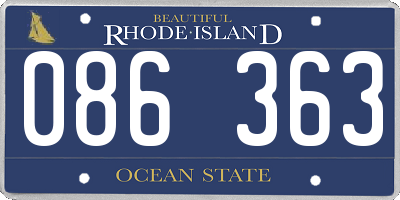 RI license plate 086363