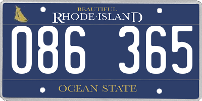 RI license plate 086365