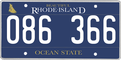RI license plate 086366