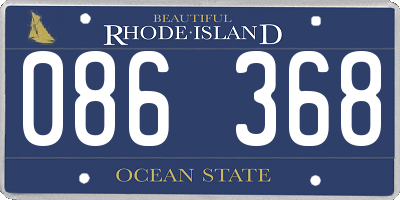 RI license plate 086368