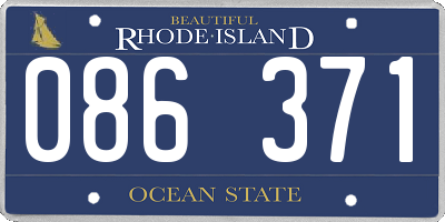 RI license plate 086371