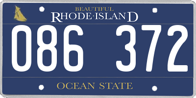 RI license plate 086372