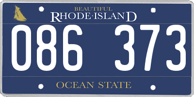 RI license plate 086373