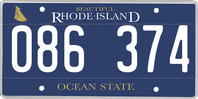 RI license plate 086374