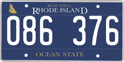 RI license plate 086376