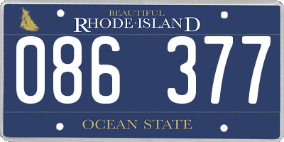 RI license plate 086377