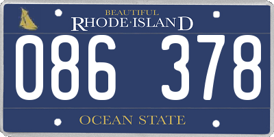 RI license plate 086378