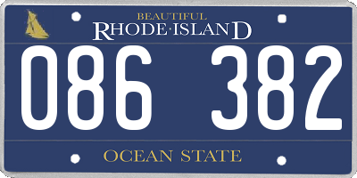 RI license plate 086382