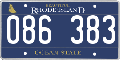 RI license plate 086383