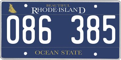 RI license plate 086385