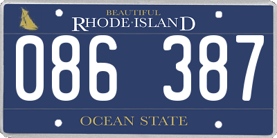 RI license plate 086387