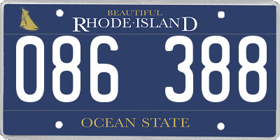 RI license plate 086388