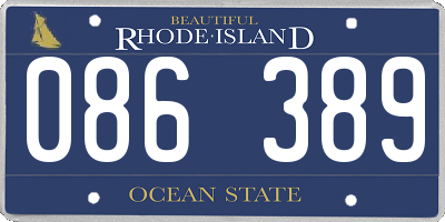 RI license plate 086389