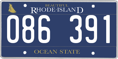 RI license plate 086391