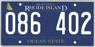 RI license plate 086402