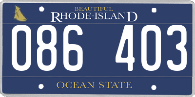 RI license plate 086403