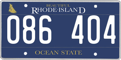 RI license plate 086404