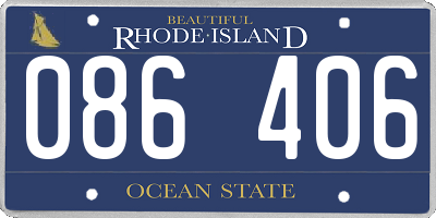 RI license plate 086406