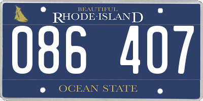 RI license plate 086407
