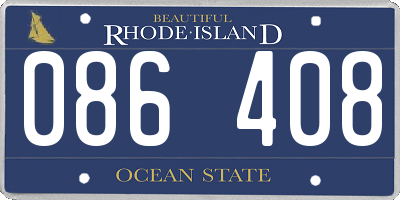 RI license plate 086408