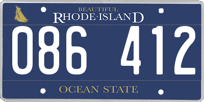 RI license plate 086412