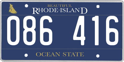 RI license plate 086416