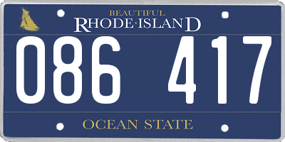 RI license plate 086417