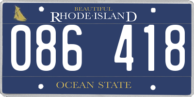 RI license plate 086418