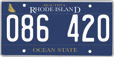 RI license plate 086420