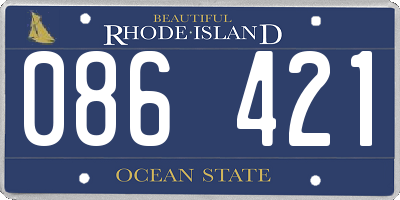RI license plate 086421