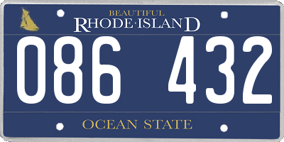 RI license plate 086432