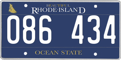 RI license plate 086434