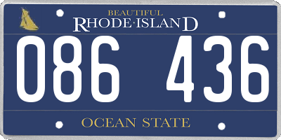 RI license plate 086436