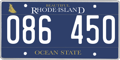 RI license plate 086450