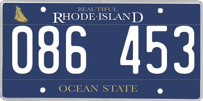 RI license plate 086453
