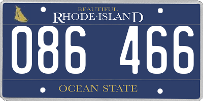 RI license plate 086466