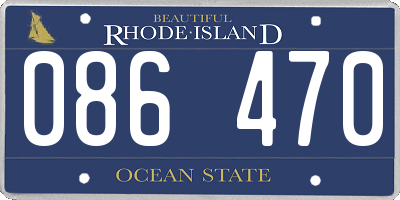 RI license plate 086470