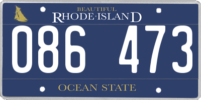 RI license plate 086473