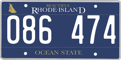 RI license plate 086474