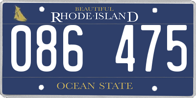 RI license plate 086475