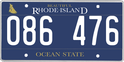 RI license plate 086476