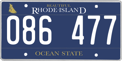 RI license plate 086477