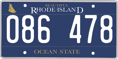 RI license plate 086478